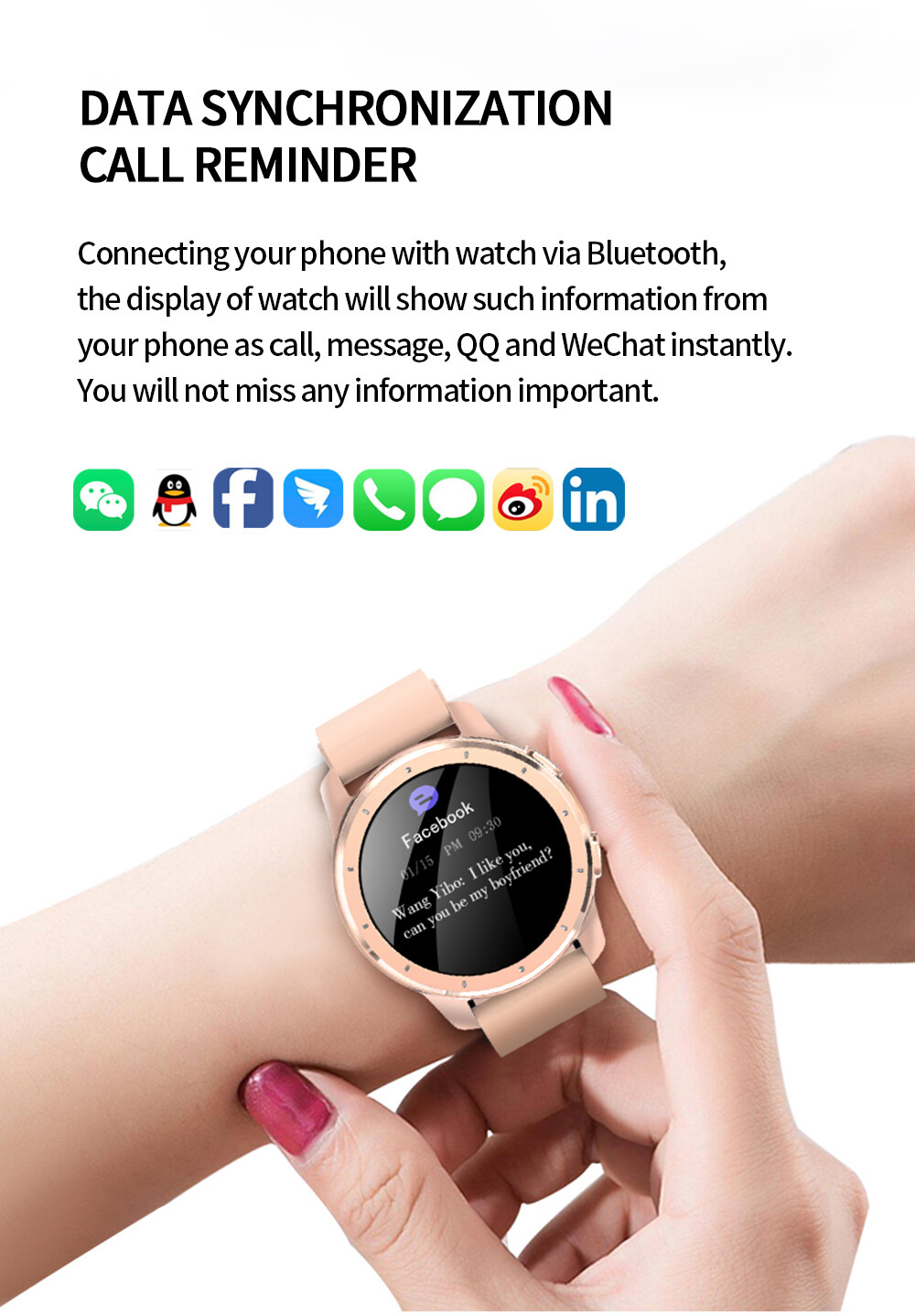Luxury Men Smart Watch Bluetooth Call Message Reminder Music Smart Bracelet