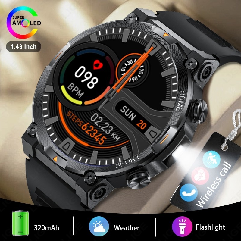 Smart Watch Military Tactical Men Sports Heart Rate Fitness Tracker Wristwatch
