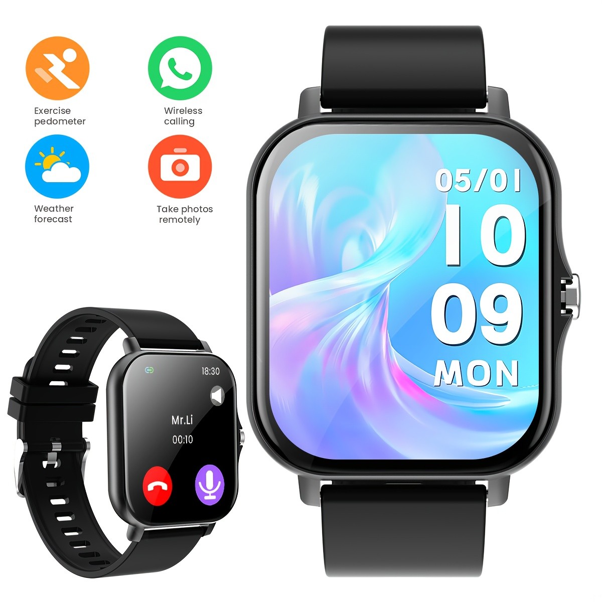 1.83” Smartwatch with Call, 100+ Sports Modes, Remote Camera, Ideal Gift Unisex