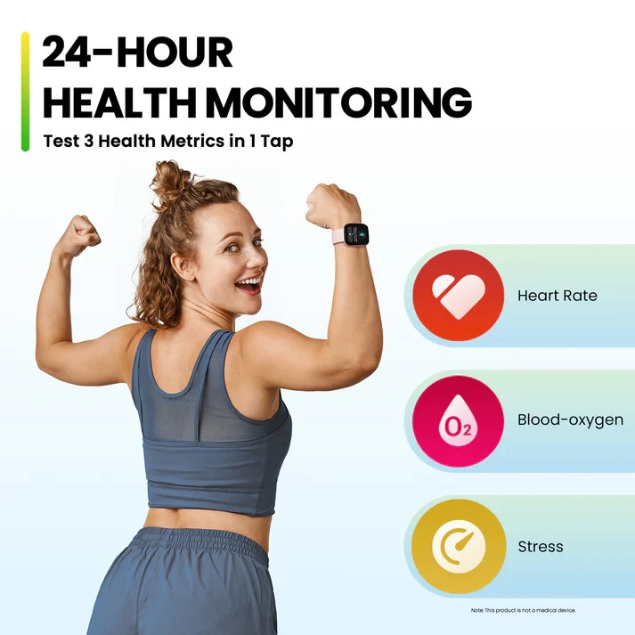 Amazfit A2215 Bip 5 Smart Watch Ultra Large Screen, Pastel Pink Brand New