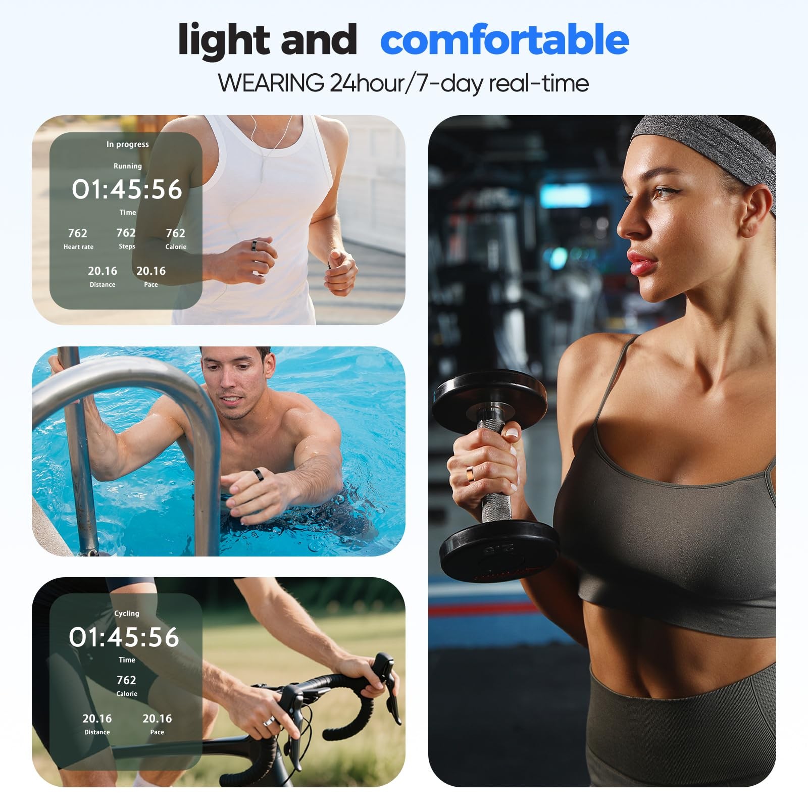 New Ring Tracker for & Men, Sleep Exercise Monitoring, Daily Tracking, iOS/An…