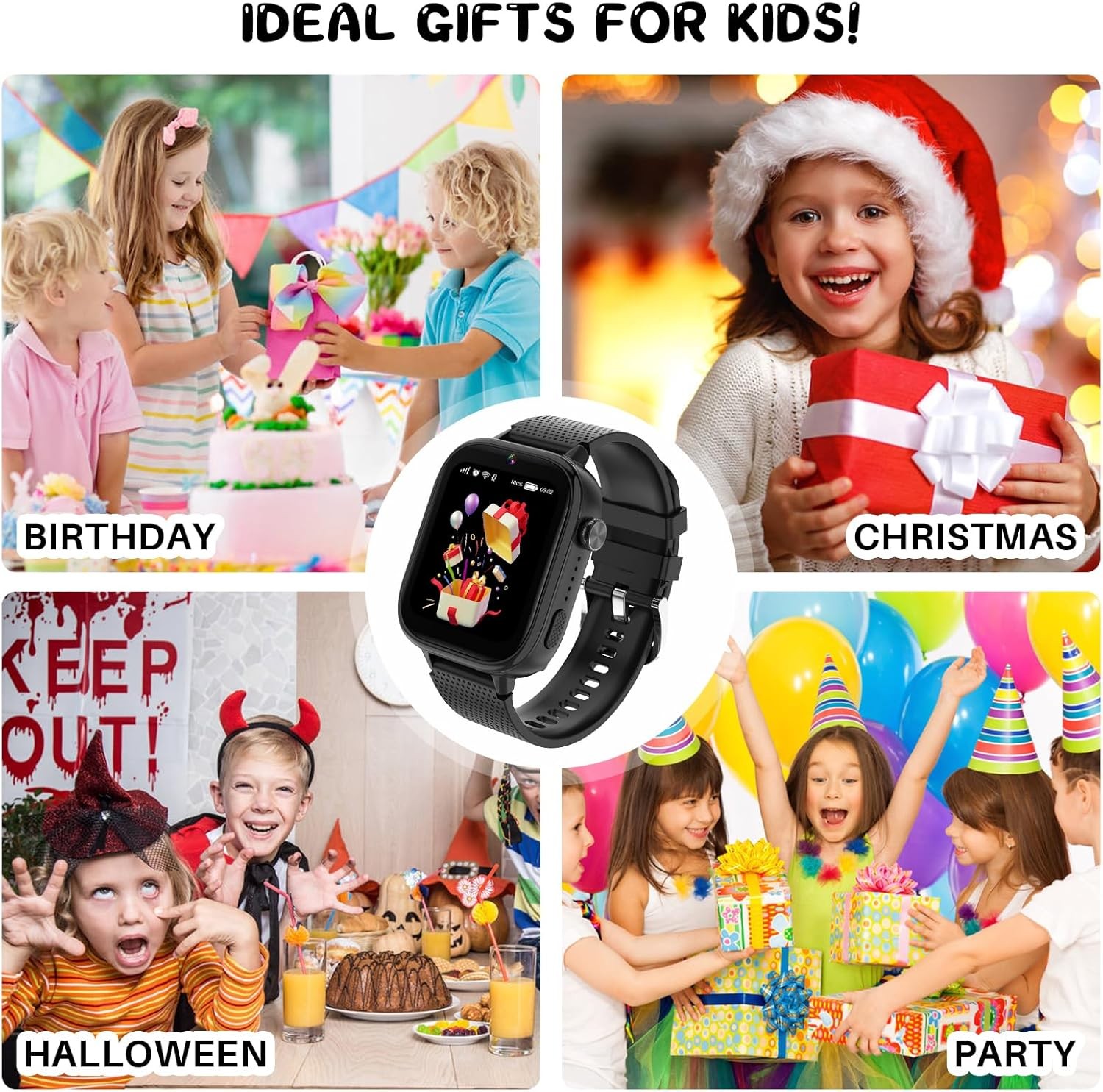 4G Kids Smart Watch w/ Two-Way Calling SOS GPS Music Player for Boys Girls Gifts