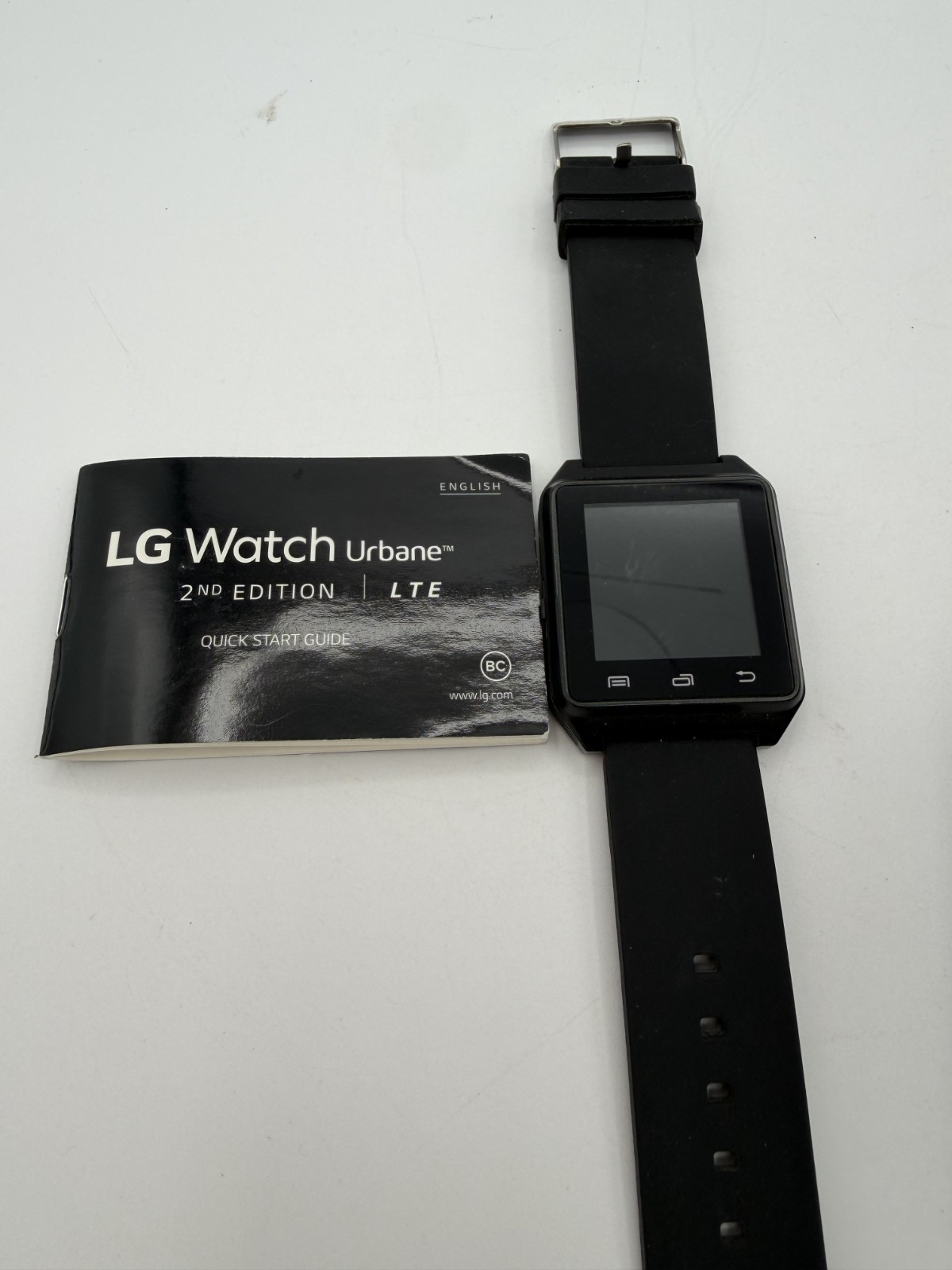 LG Watch Android Smart Watch Q7 Model 3326- Black Tested Working