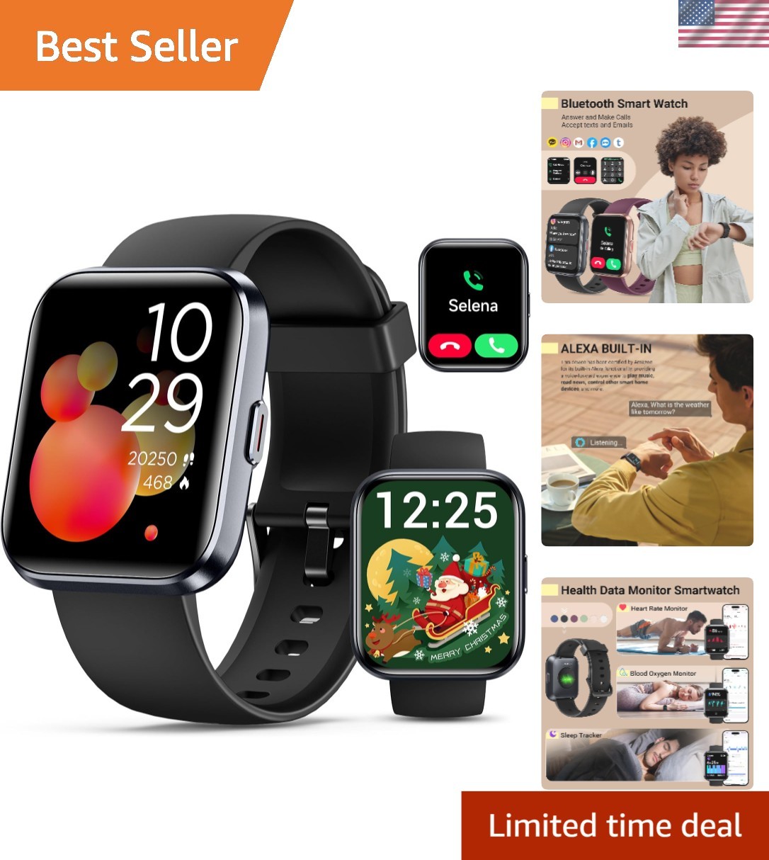 Elegant Waterproof Smartwatch with 120 Sports Modes & Health Monitoring Features