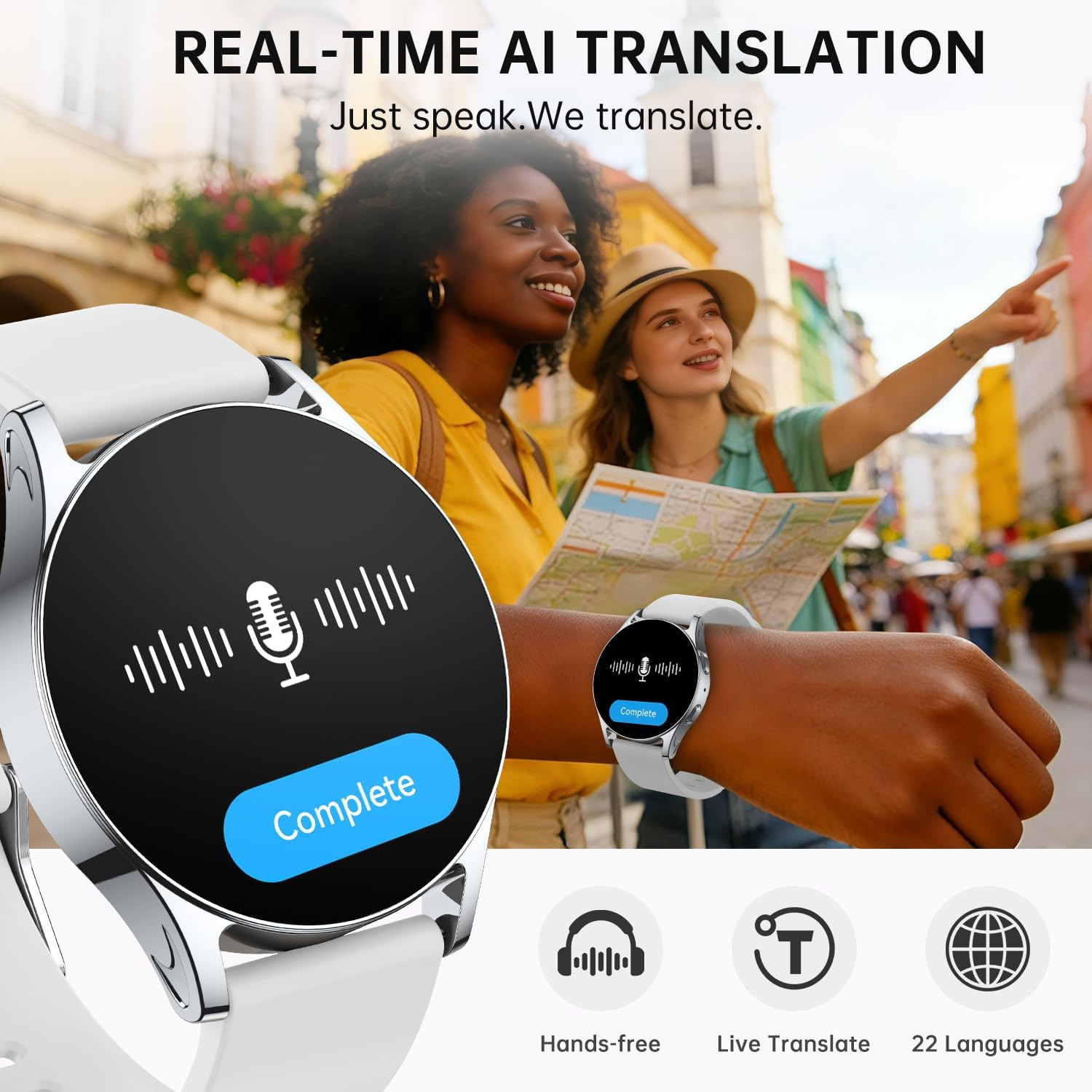 ChronArk AI Smart Watch 1.32″ AMOLED Bluetooth Call Fitness Tracker Android iOS