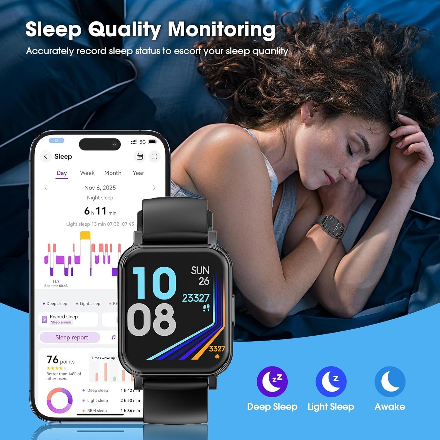 Luxury Fitness Tracker Smart Watch: Real-Time Heart Rate, Sleep & Oxygen Monitor