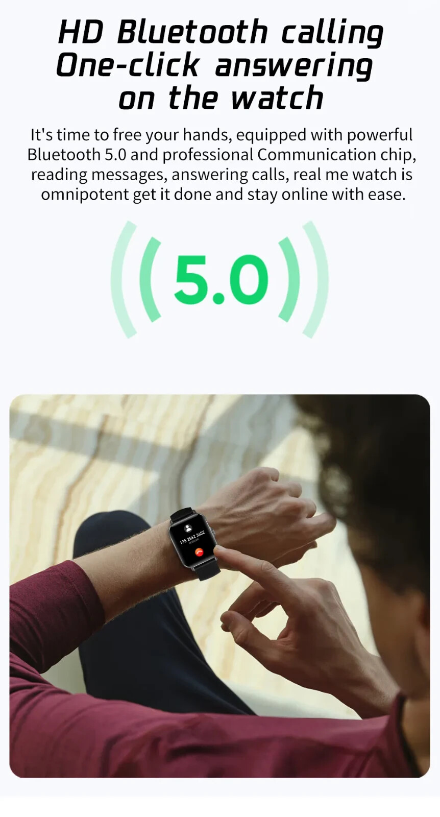 2022 New BT Answer Call Smart Watch Men Full Touch Dial Call Fitness Tracker IP6