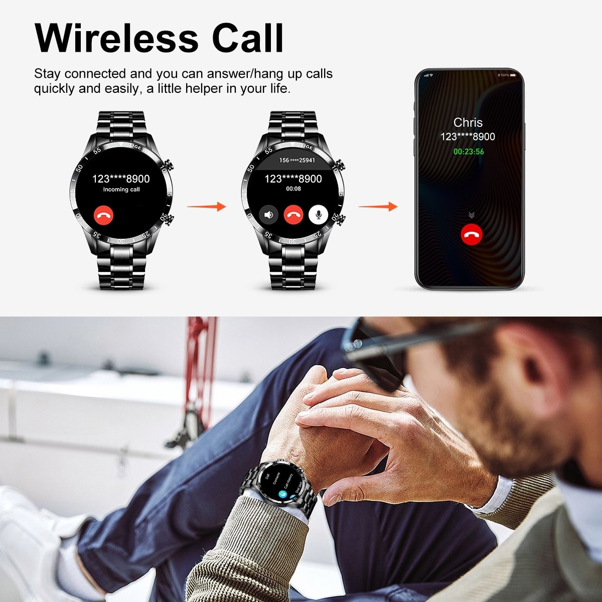 Military Smart Watch Men Bluetooth (Call Receive/Dial) Rugged Fitness Tracker