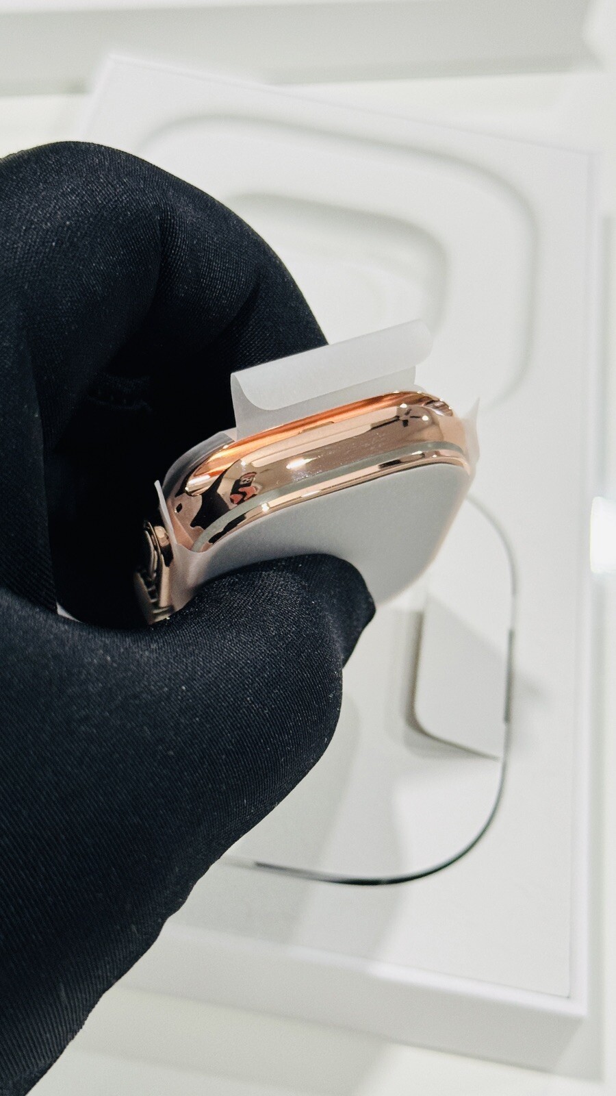 24k ROSE Gold Plated Apple Watch ULTRA 2 49mm Black Leather Band CUSTOM Lux Box