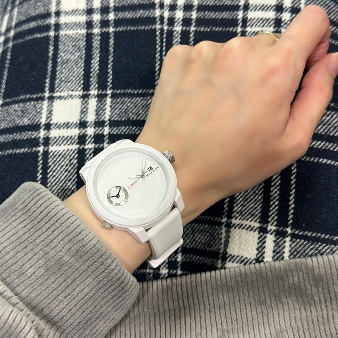 Tommy Hilfiger Denim Men’s Women’s Quartz Watch 1791324 White Silicone Strap