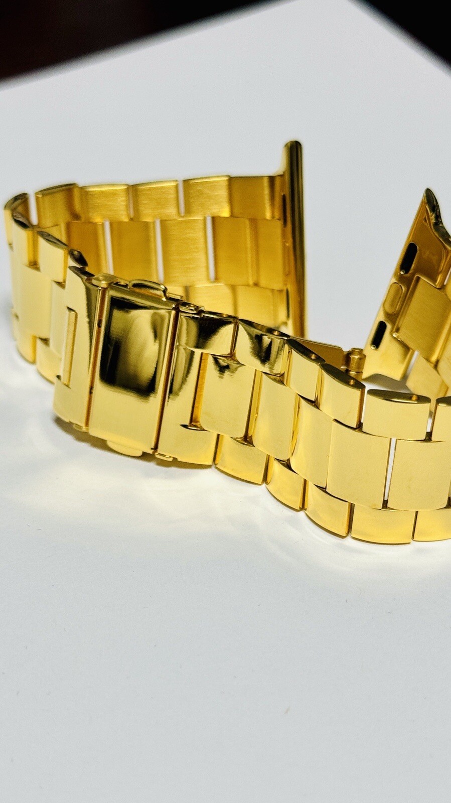 Custom 24K Gold Plated 45MM Apple Watch SERIES 7 Stainless Steel Polished Band