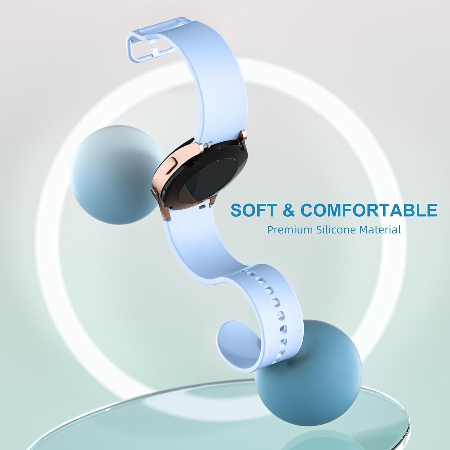 5 Pack Silicone Bands for Galaxy Watch 7, 6, 5, 4 – Soft Straps 40mm 44mm