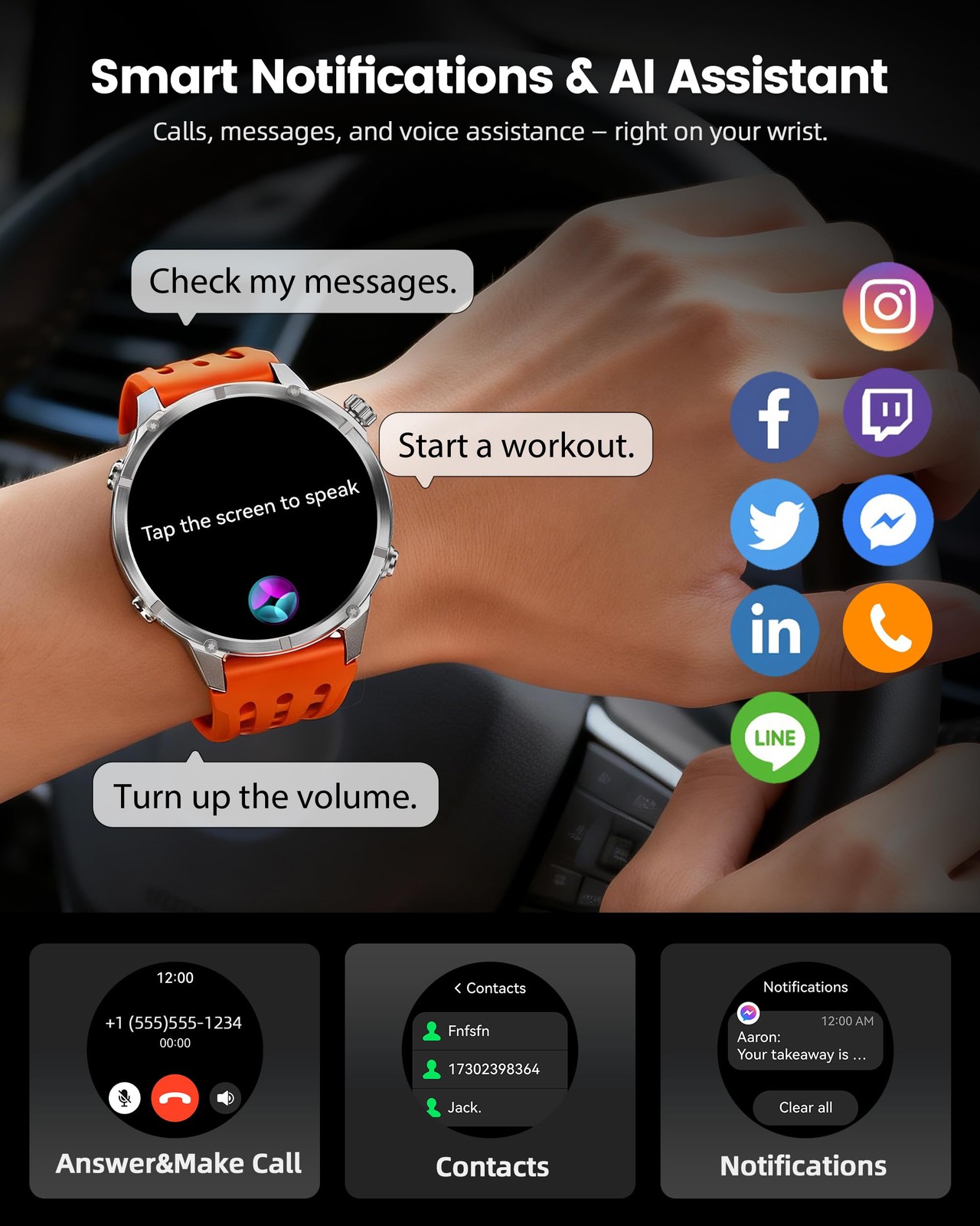 Walkerfit Gps Smart Watch For Men Multi-Satellite Positioning Full Metal Body