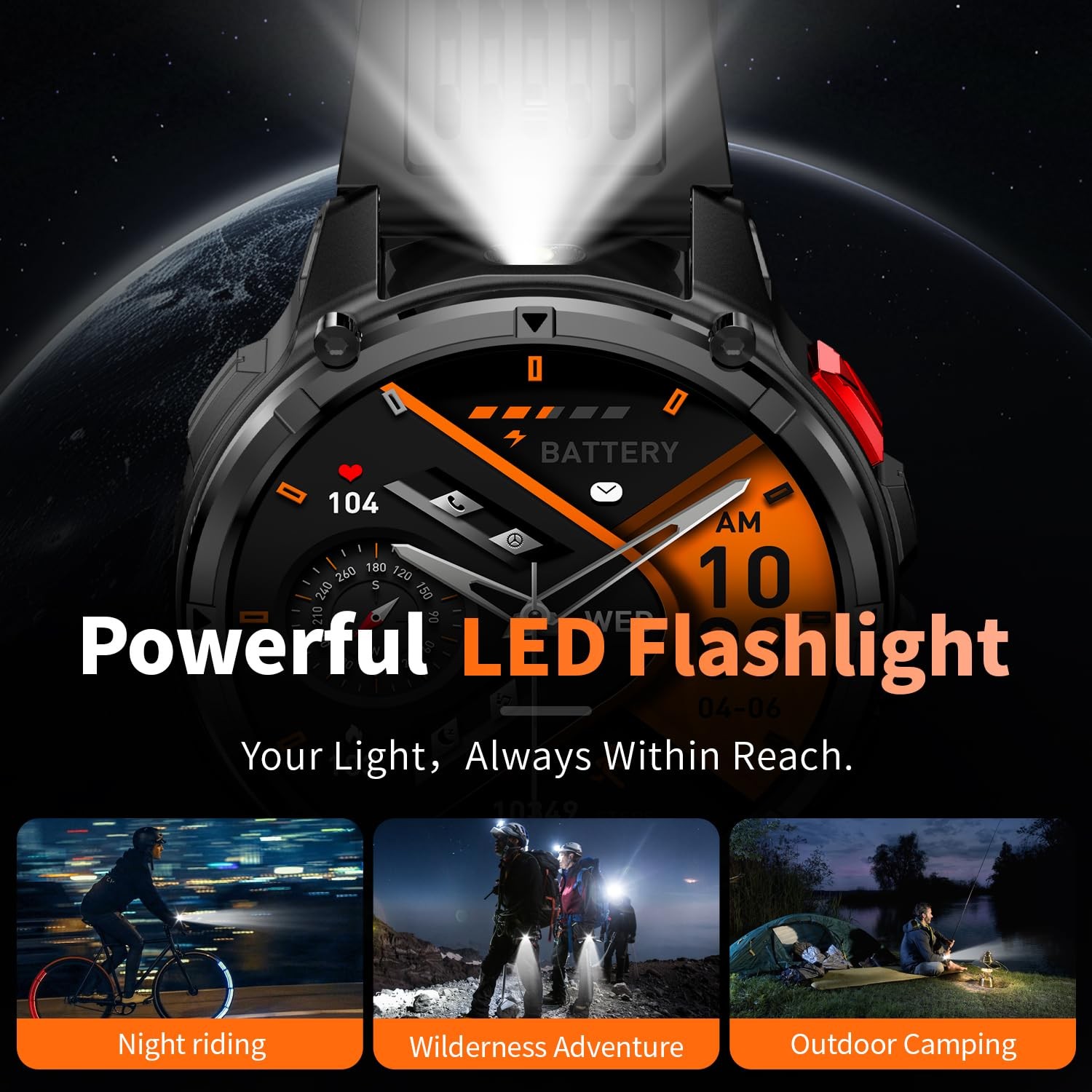 Mens for Android Phones and iPhone,Military Sport Smart Watches for Men Fitne…