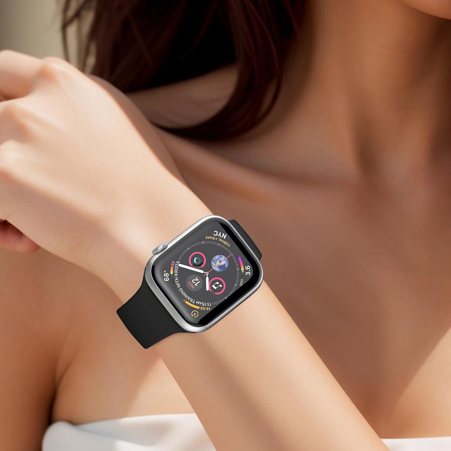 Soft Silicone Waterproof Strap for Apple Watch Series 7 44mm – Compatible Band
