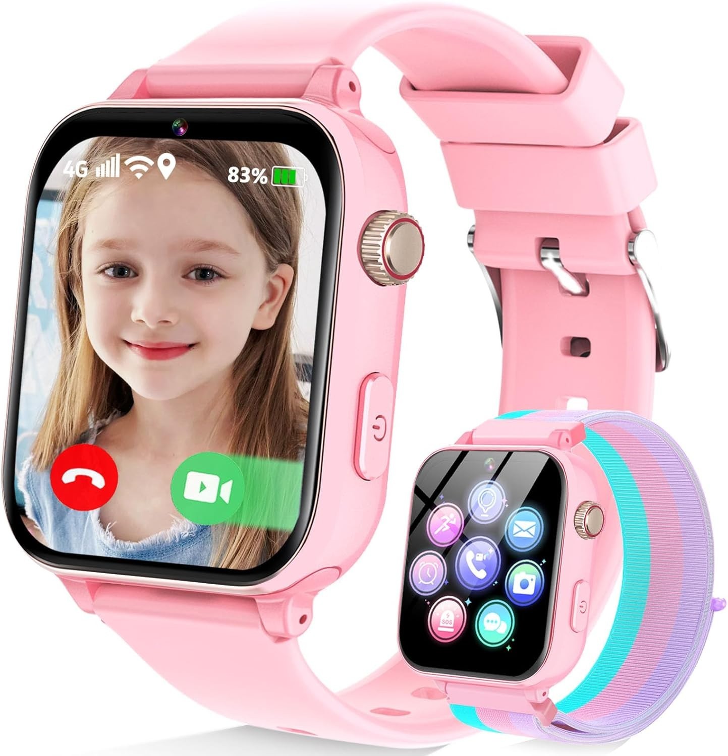 4G Kids Smart Watch Phone GPS, Smartwatch for Boys Girls Ages 4-12 with Vide…