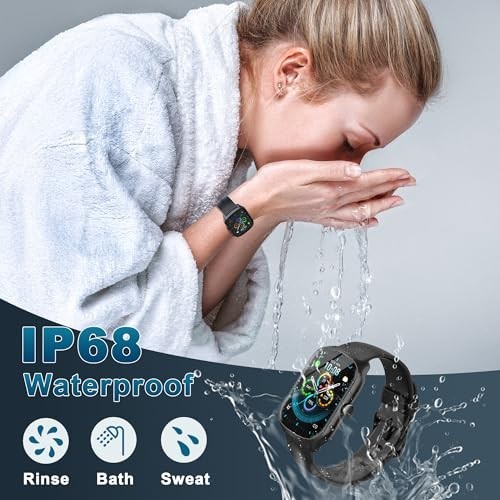 HD Curved Screen Smart Watch for Men & Women, Fitness Tracker, IP68 Waterproof,