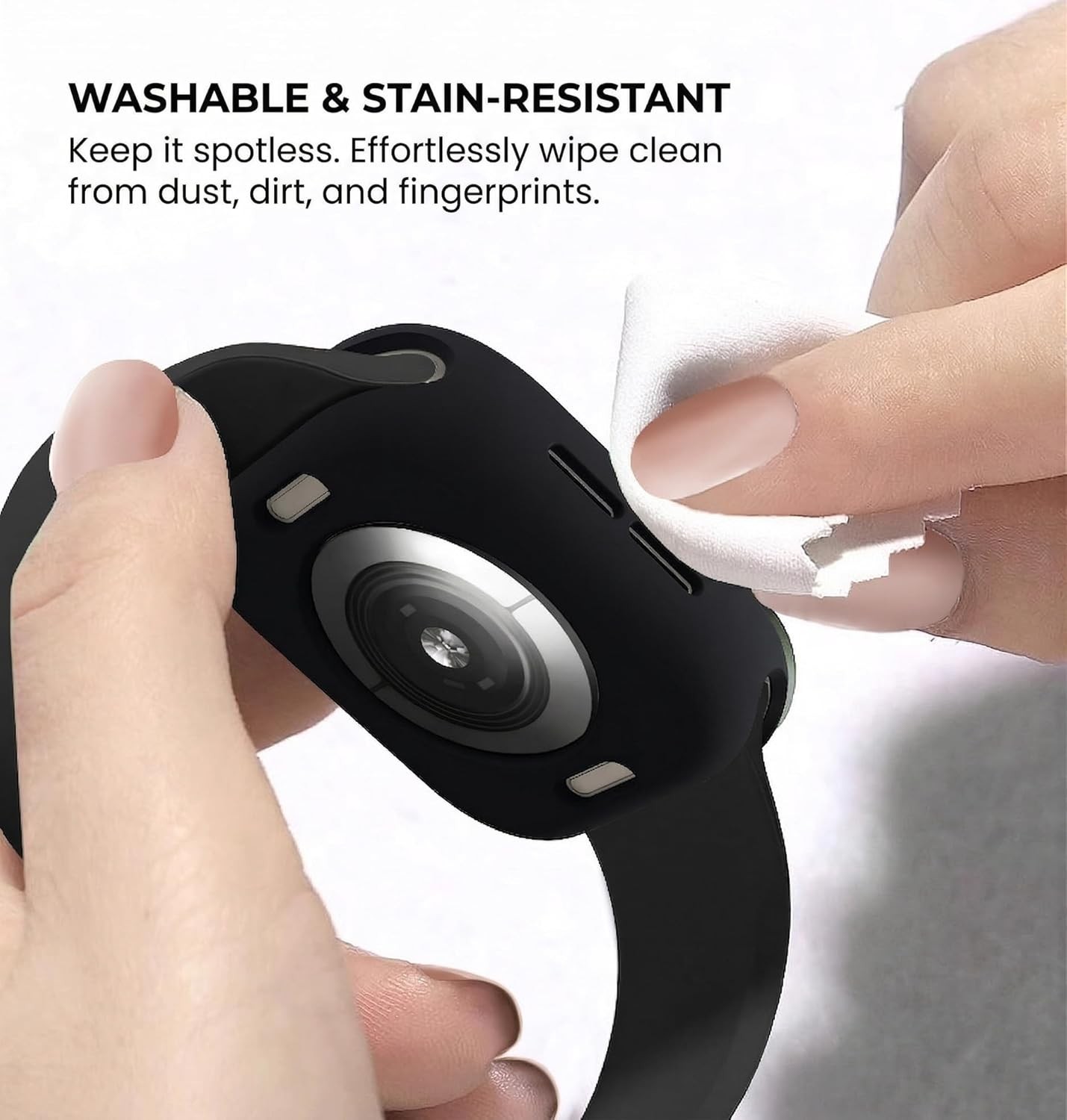 Soft Silicone TPU Bumper Case for 40mm Apple Watch Series SE/6/5/4 – Black