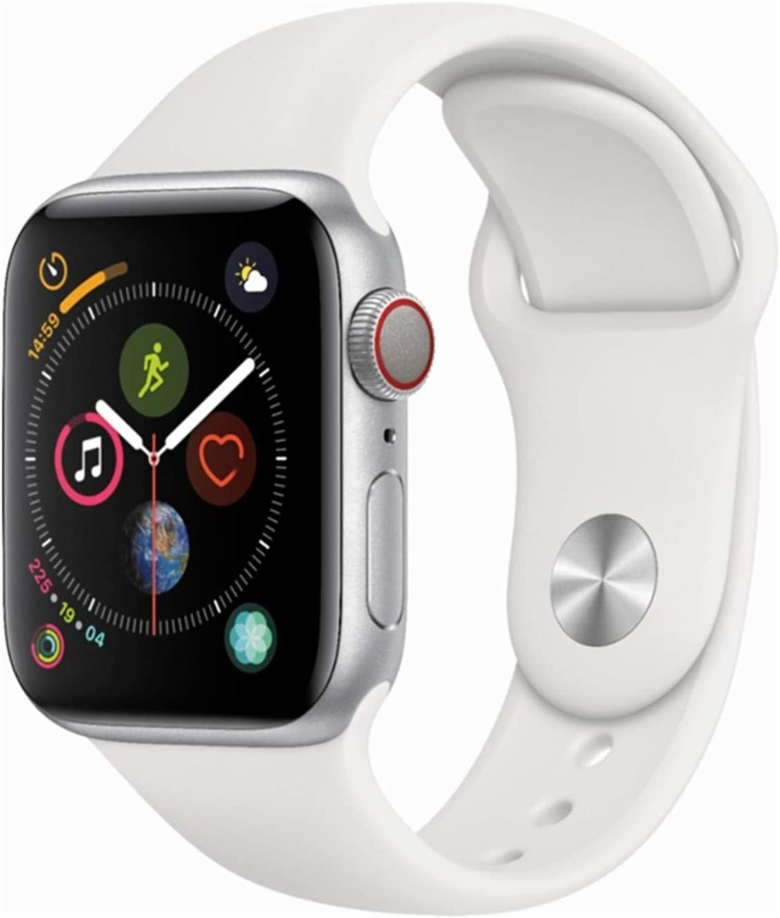 Apple Watch Series 4 GPS Cellular 40mm Silver case with White – Scratch & Dent