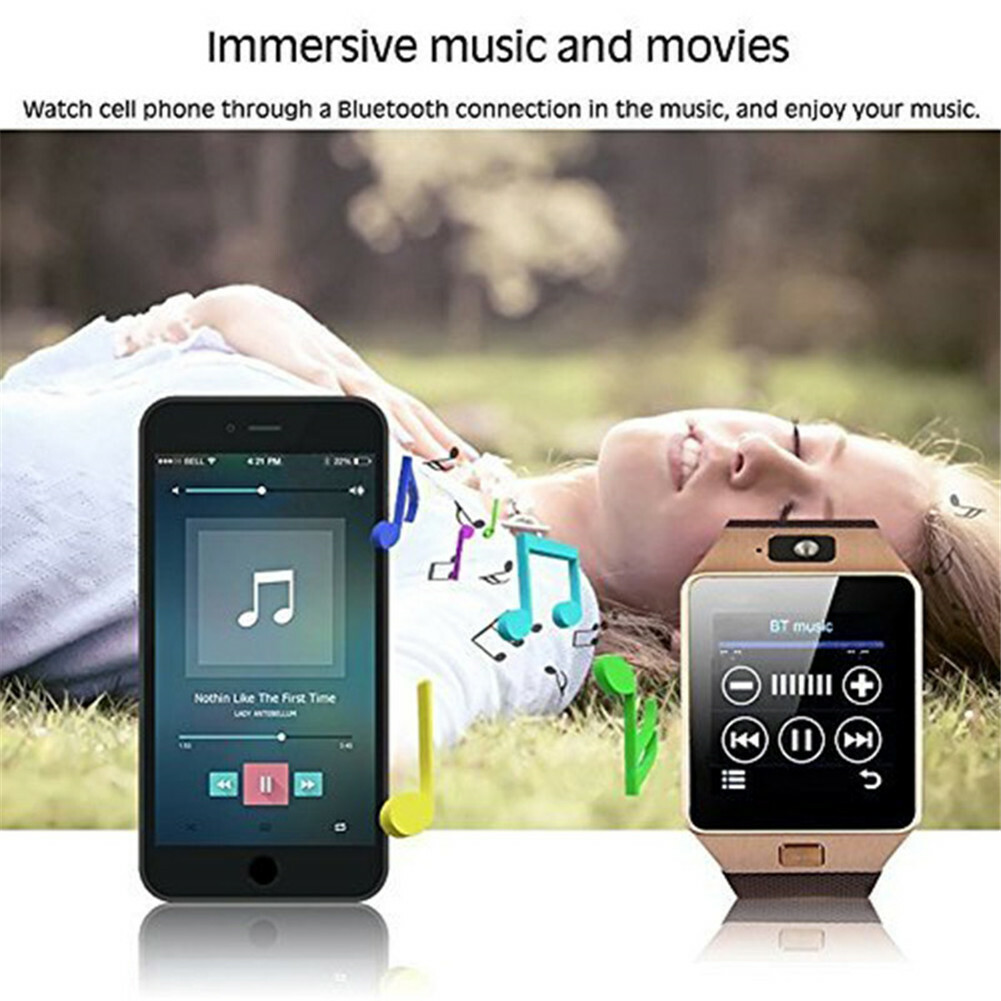 Men Women Smart Watch SIM Camera Sport Wristwatch Bluetooth Bracelet for Android