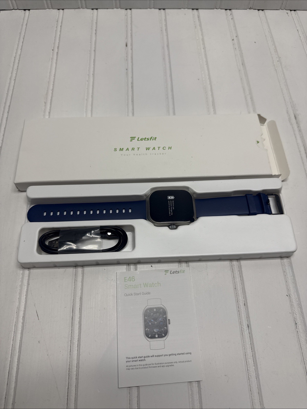 Letsfit E27 Smart Watch Health Tracker Silver Bezel NEW**