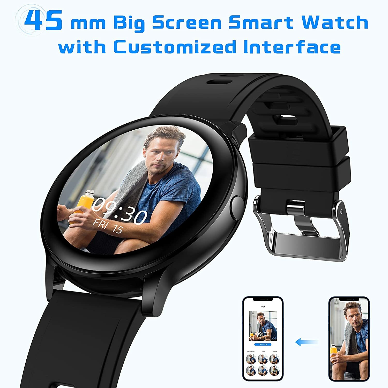 Smart Watch for Android & iPhone Men Women Heart Rate, Sleep, Blood Pressure