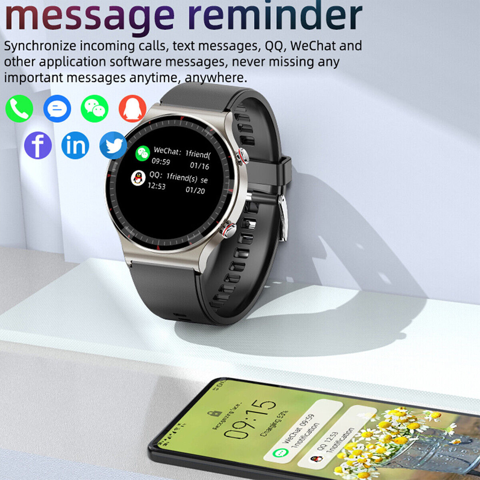 Smart Watch ECG Heart Rate Blood Oxygen Sleep Health Monitor Activity Tracker