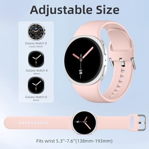 Soft Waterproof Replacement Straps 5 Pack for Samsung Galaxy Watch 8 40mm 44mm