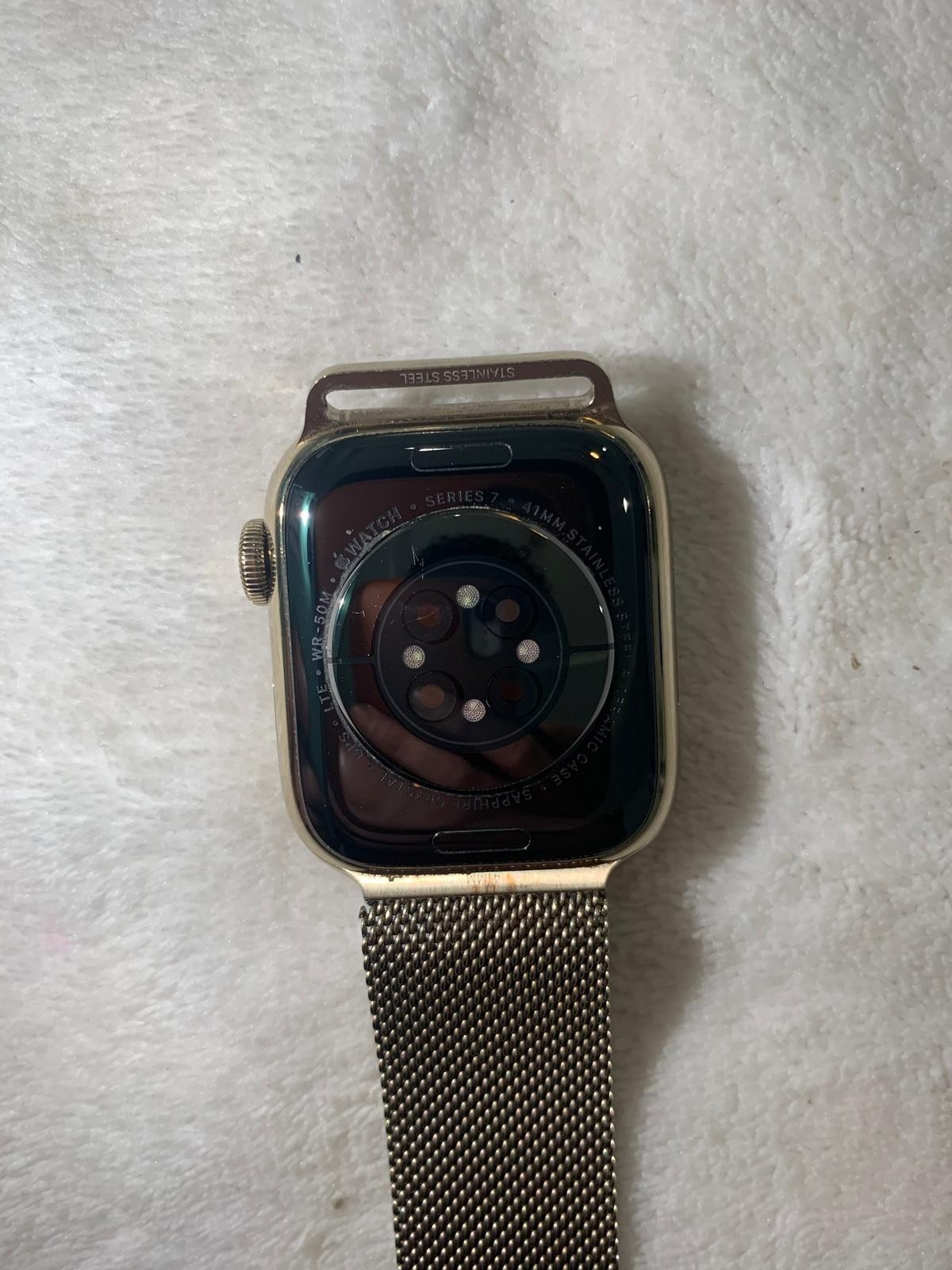Apple Watch (Series 7) 41MM Gold Stainless Steel Unlocked (LTE) w/ Band