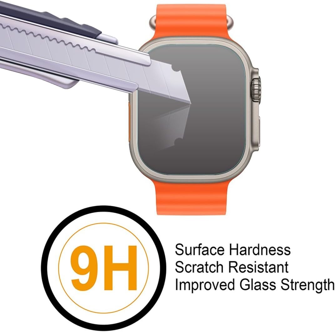3 Pack Tempered Glass Screen Protector for Apple Watch Ultra (49mm) Anti Scratch
