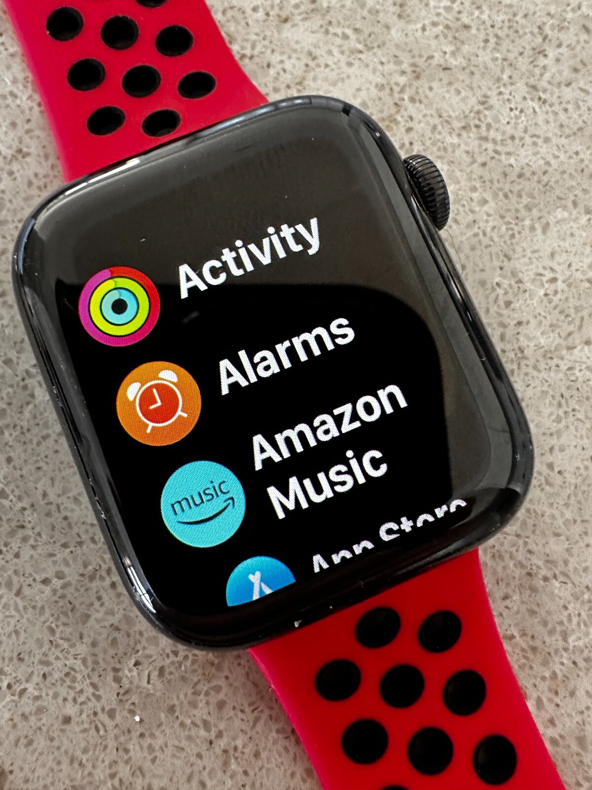 Apple Watch Series 4 44 mm S/S Case with Red/Black Sport Band GPS+ CEL
