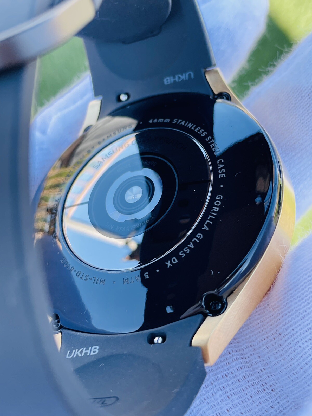 Custom 24k Gold Plated Samsung Galaxy Watch 4 with Gold Bezel Black Band 2021