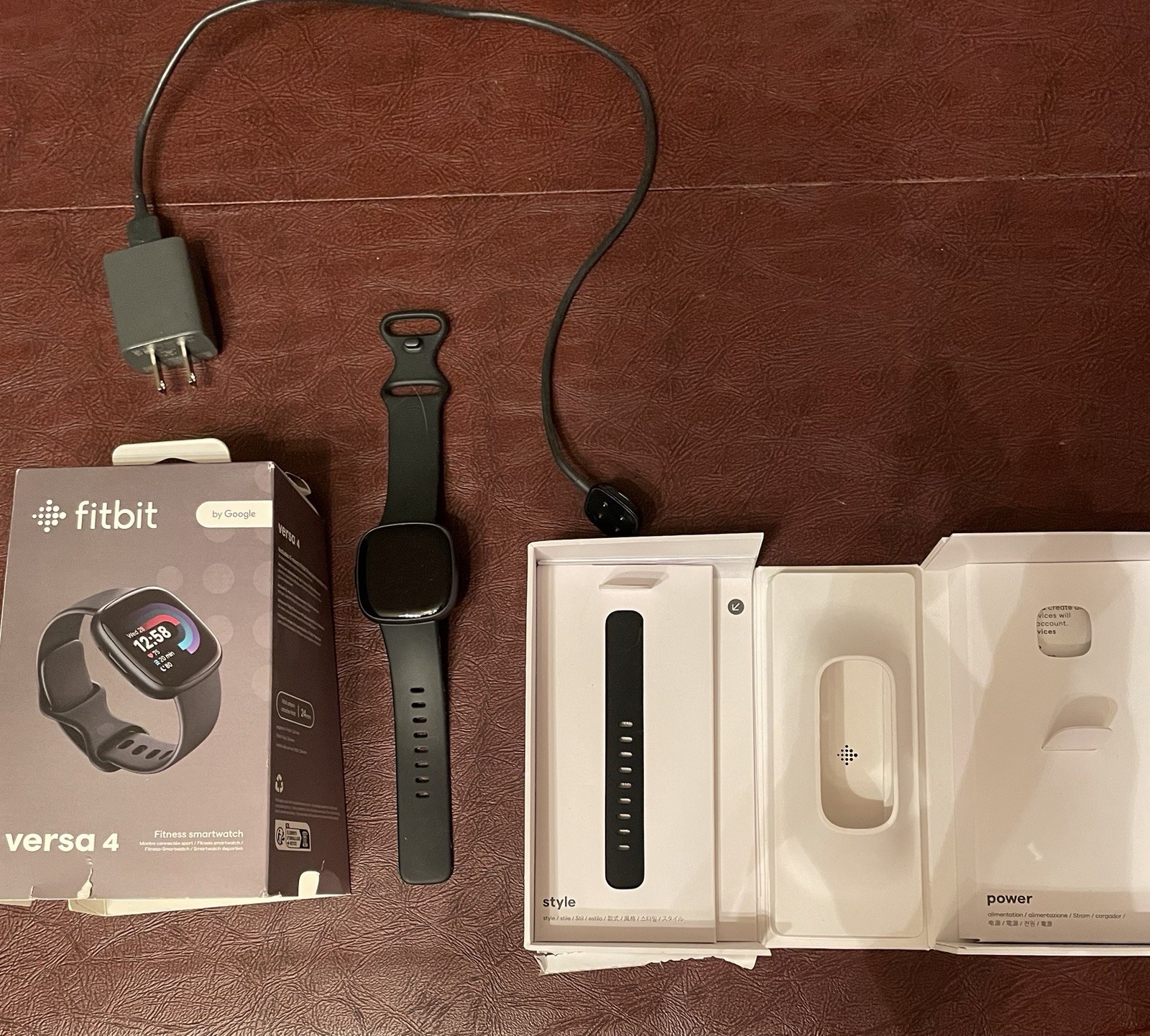 Fitbit Versa 4 Fitness Smartwatch GPS Heart Rate Alexa Black Silicone Band