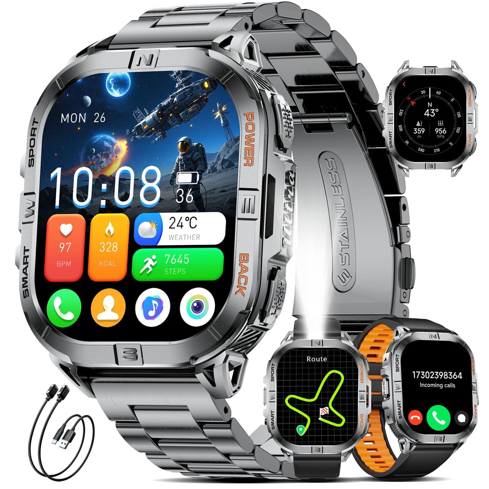 GPS Military for Men(Answer/), 2.13” ,60 Days Battery,6 Satellite Positionin…