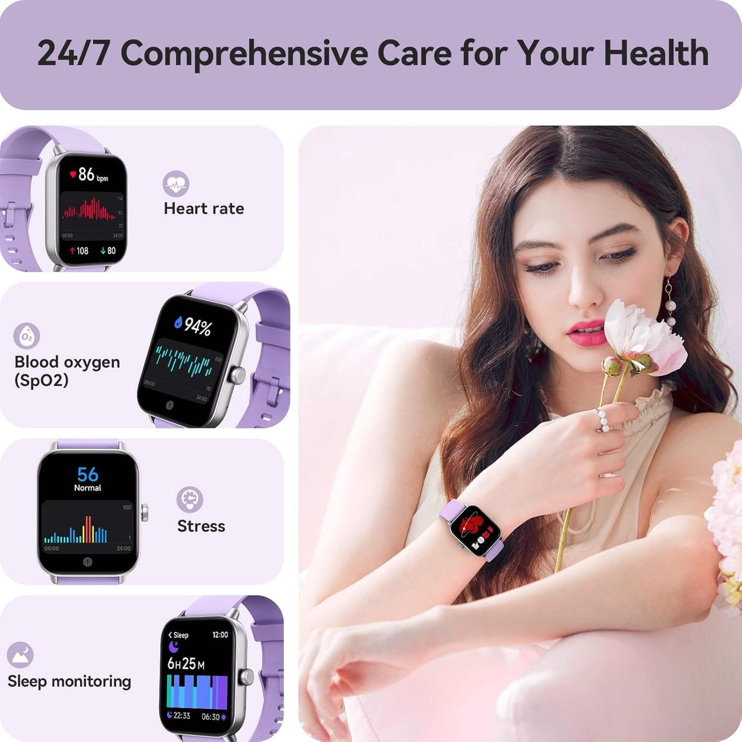 Bluetooth Smart Watch for Women with Alexa, Waterproof//