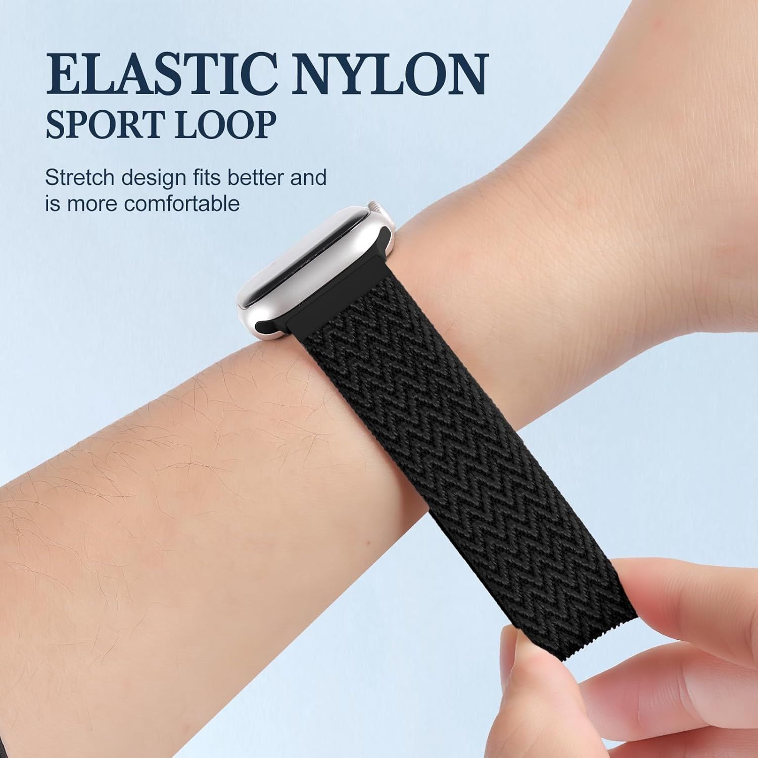 Soft Fabric Nylon Sport Loop Strap for Apple Watch Series 7 44mm Compatible Band