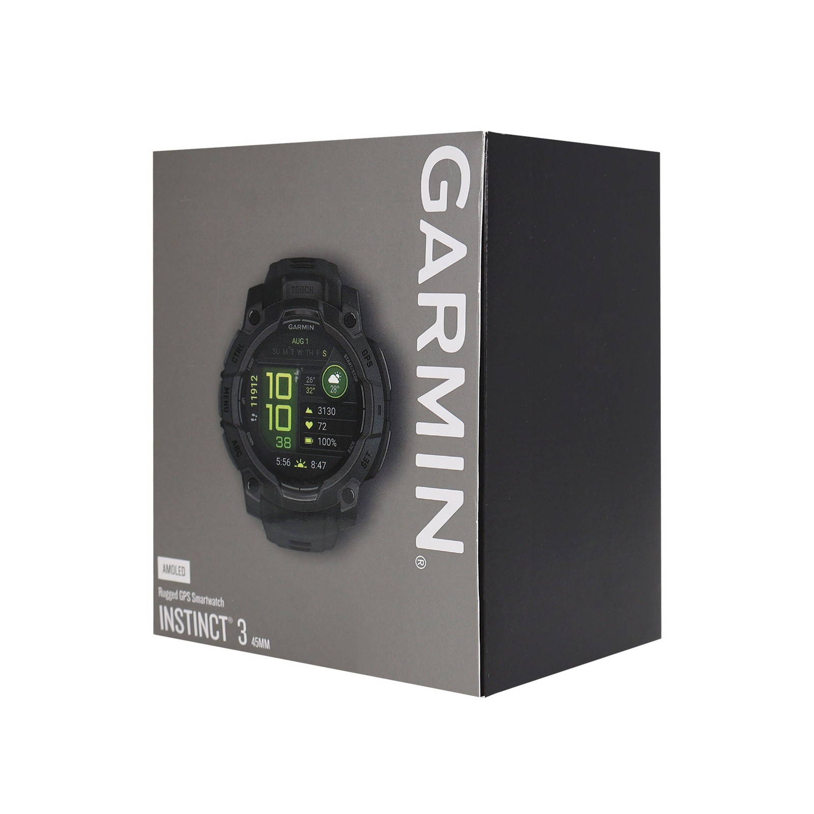 Garmin Instinct 3 AMOLED Rugged Outdoor GPS Smartwatch – 45mm, Silicone Band