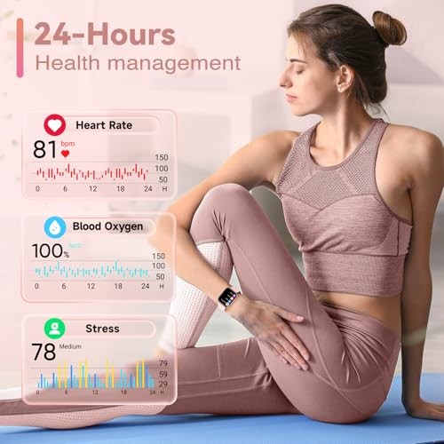 Smart Watches for Women & Men, Fitness Watch 1.8″ LCD Screen IDW208PLUS – Pink