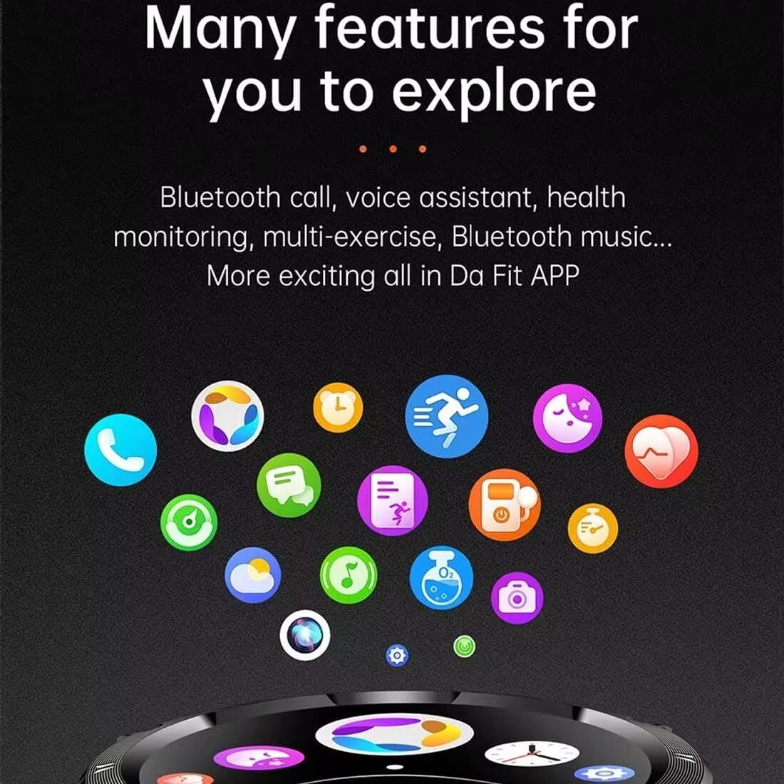 Smartwatch LED Flashlight Fitness Sports Tracker Watch 3ATM Waterproof Men Women