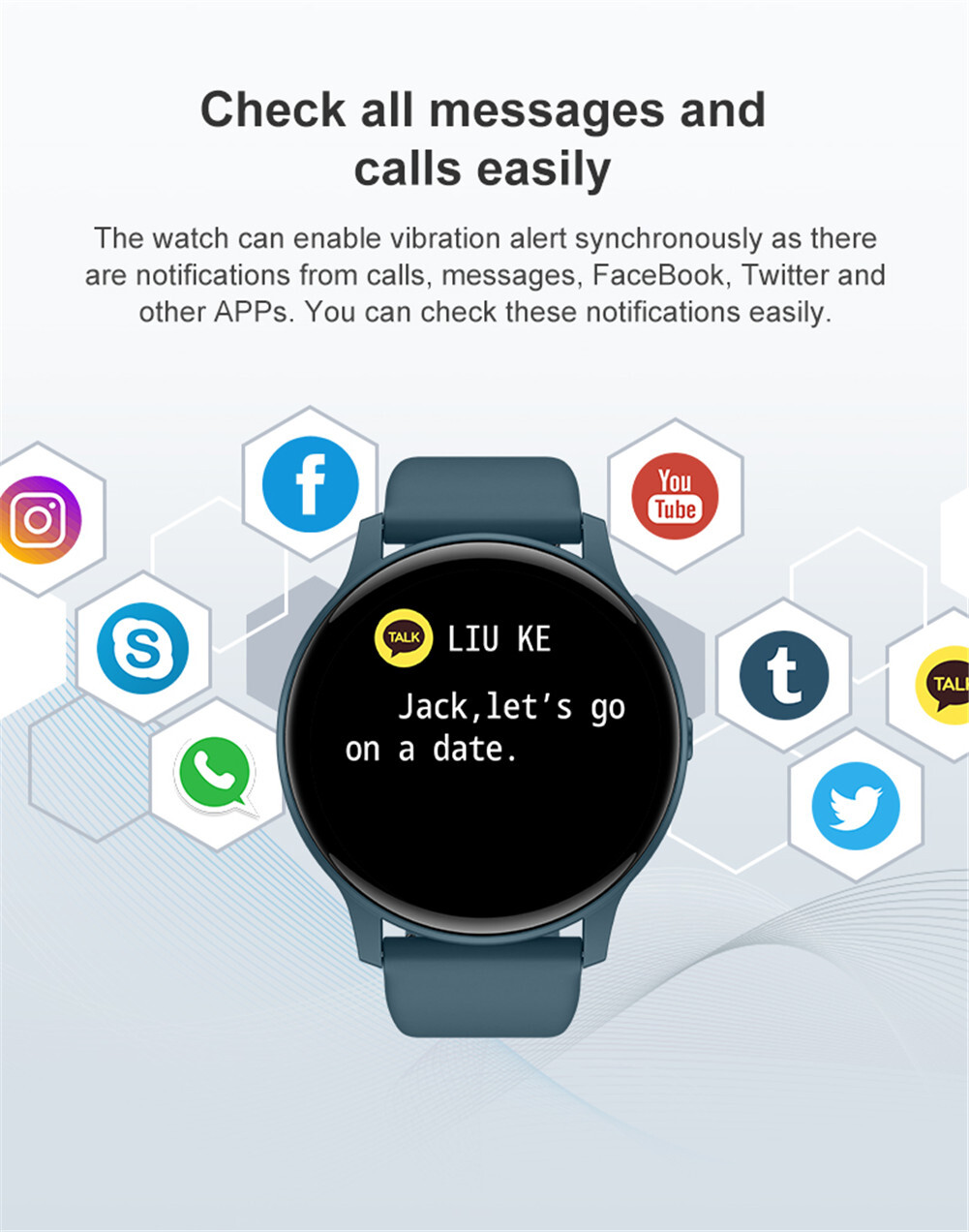 Smart Watch Men Sport Modes Sleep Monitoring Call Reminder Bluetooth Wristwatch