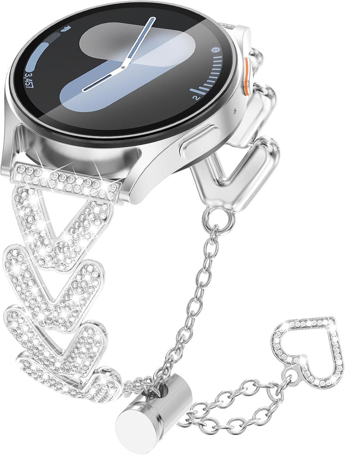 Silver Strap Compatible with Samsung Galaxy Watch 7 40mm 44mm 45mm 47mm