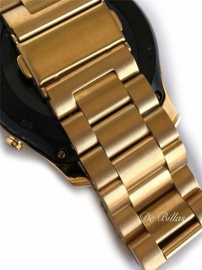 24K GOLD Plated Samsung Gear S3 Classic Gold Link Band Smart Watch CUSTOM