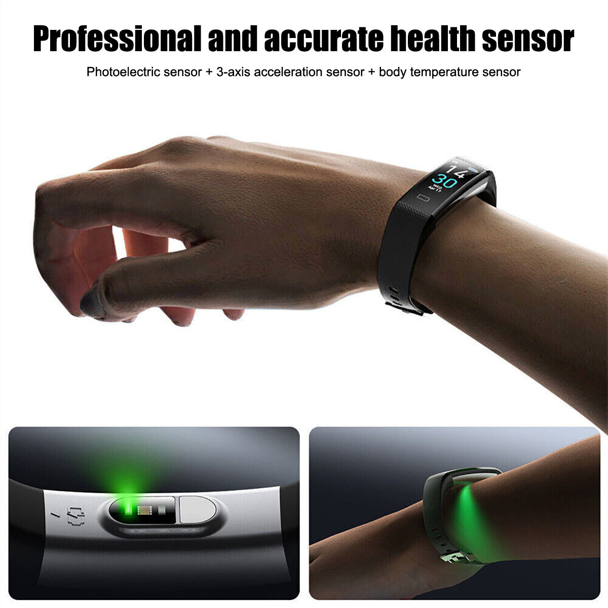 Smart Watch Band Sleep Heart Rate Monitor Tracker Fitness Wristband US STOCK