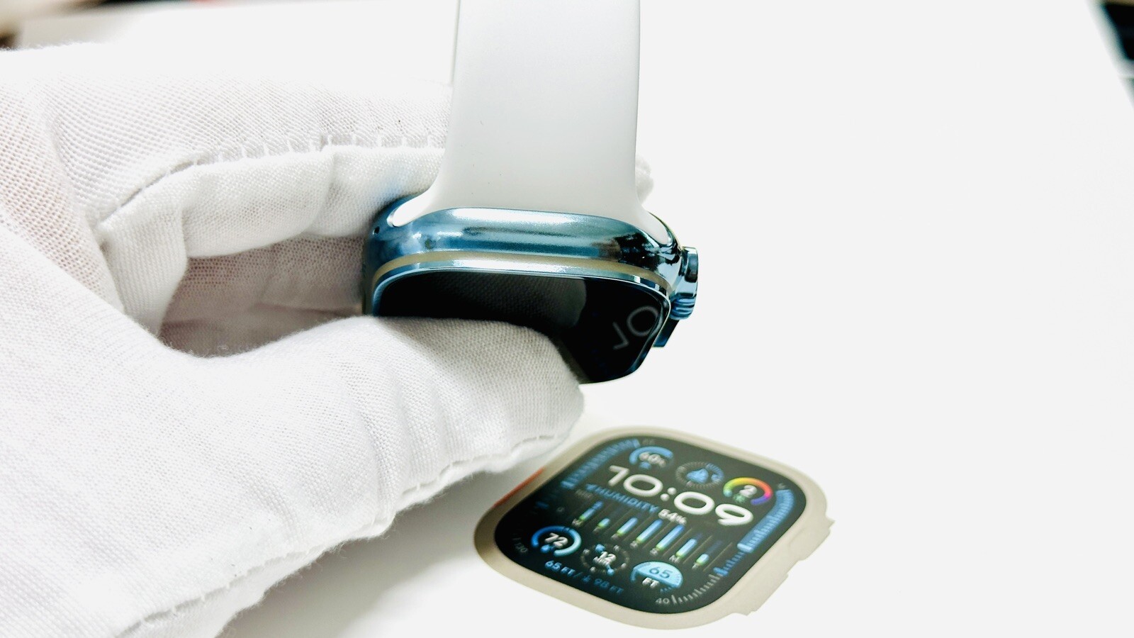SKY BLUE Apple Watch ULTRA 3 49mm Titanium Custom Polished and Anodized Blue