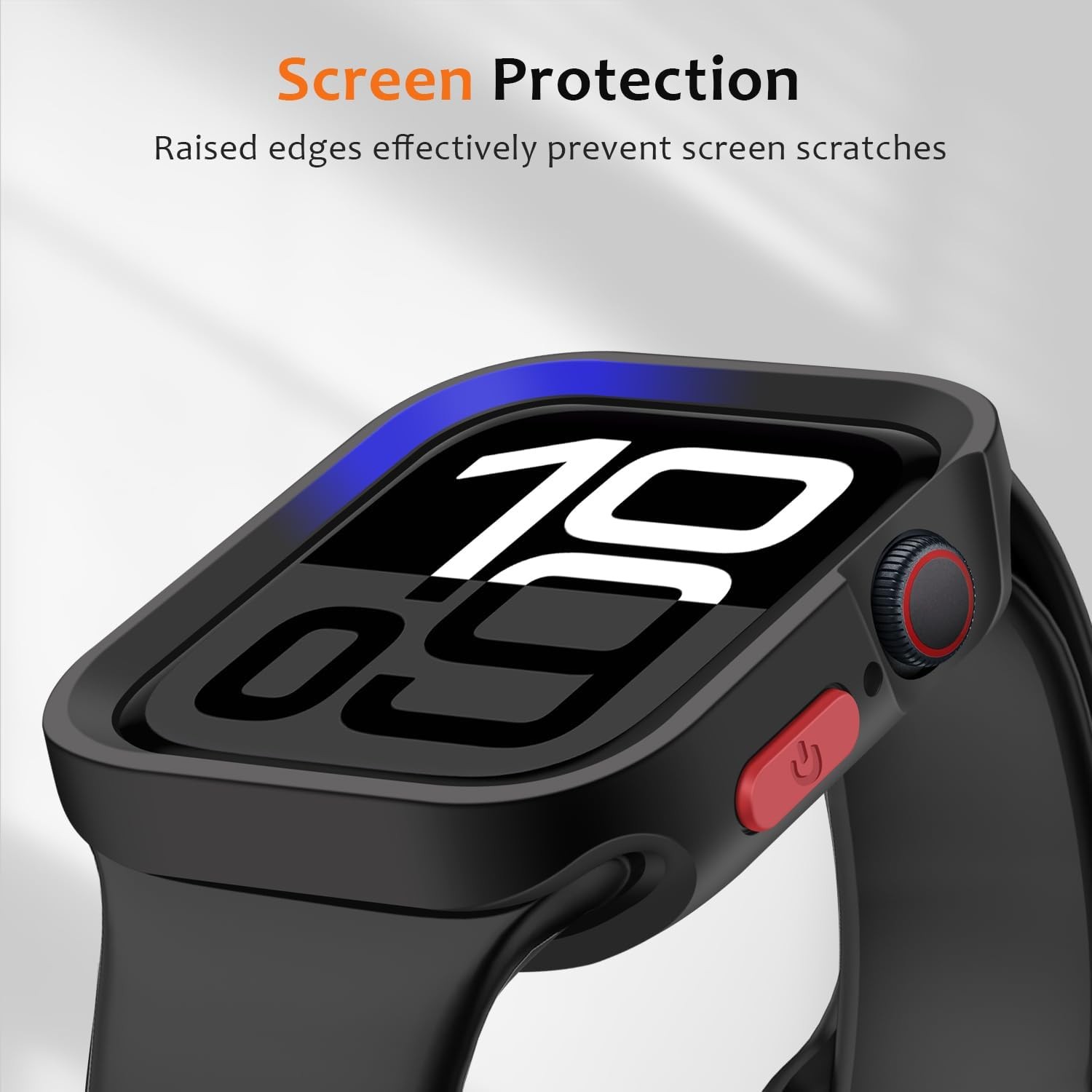 Shockproof TPU Bumper Case for Apple Watch 46mm Series 11/10, Flexible Rugged Co