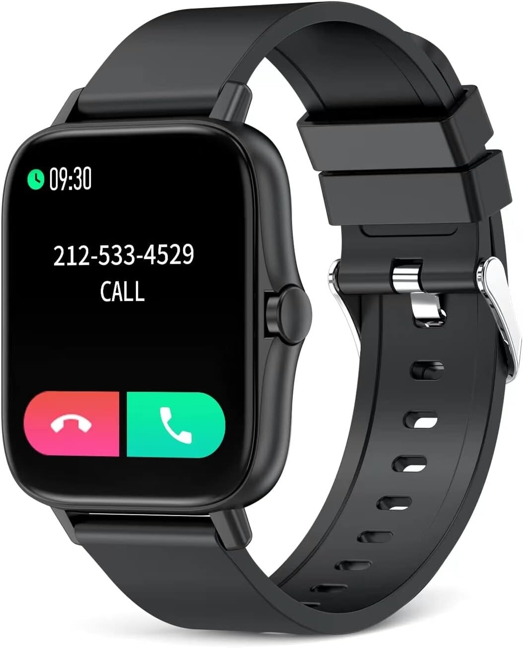 EGQINR Smart Watch with Bluetooth Call Answer/Dial – Black