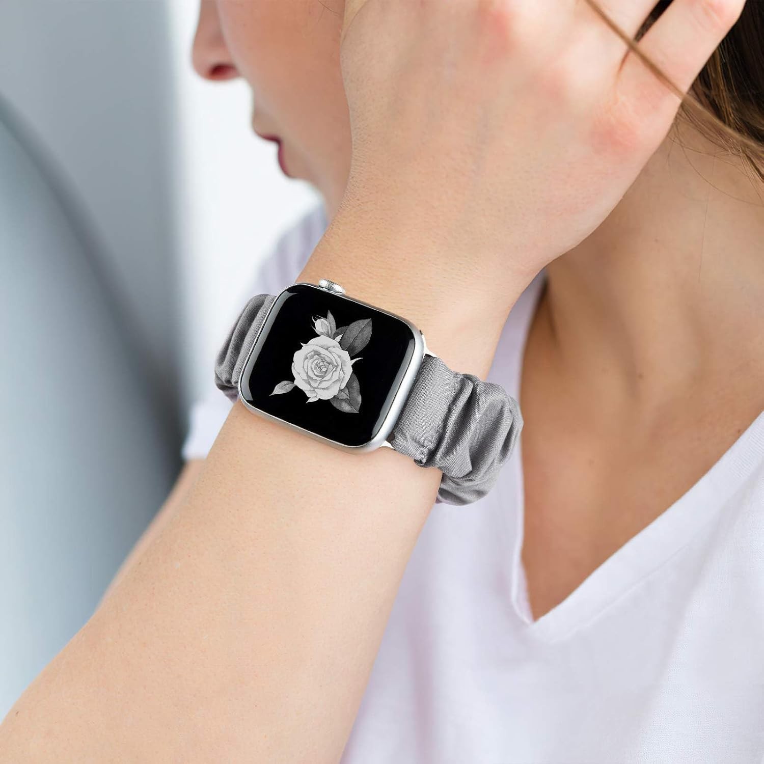 4 Pack Scrunchie Band for Apple Watch Series 1-11 38mm 40mm 41mm 42mm 44mm 45mm