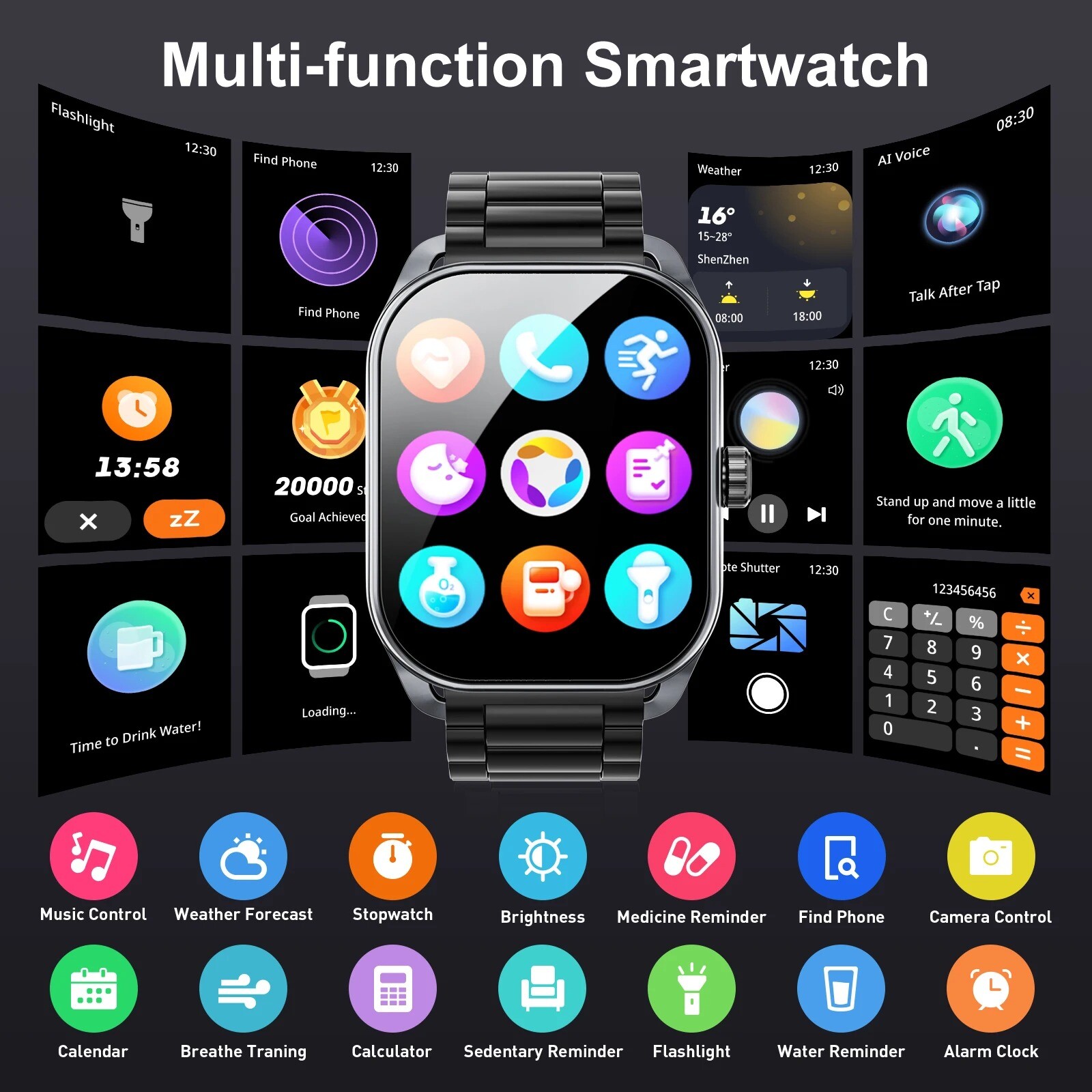Karchilor 2024 Smart Watches For Men 2.01-inch curved screen Bluetooth call IP68