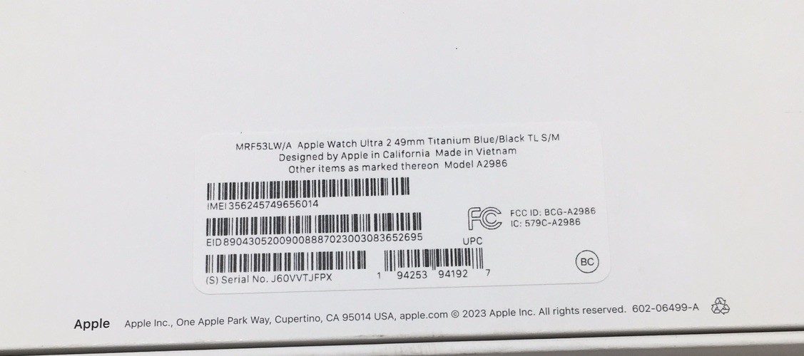 Apple Watch Ultra 2 (GPS + LTE) 49MM Titanium Case with Blue/Black TL S/M