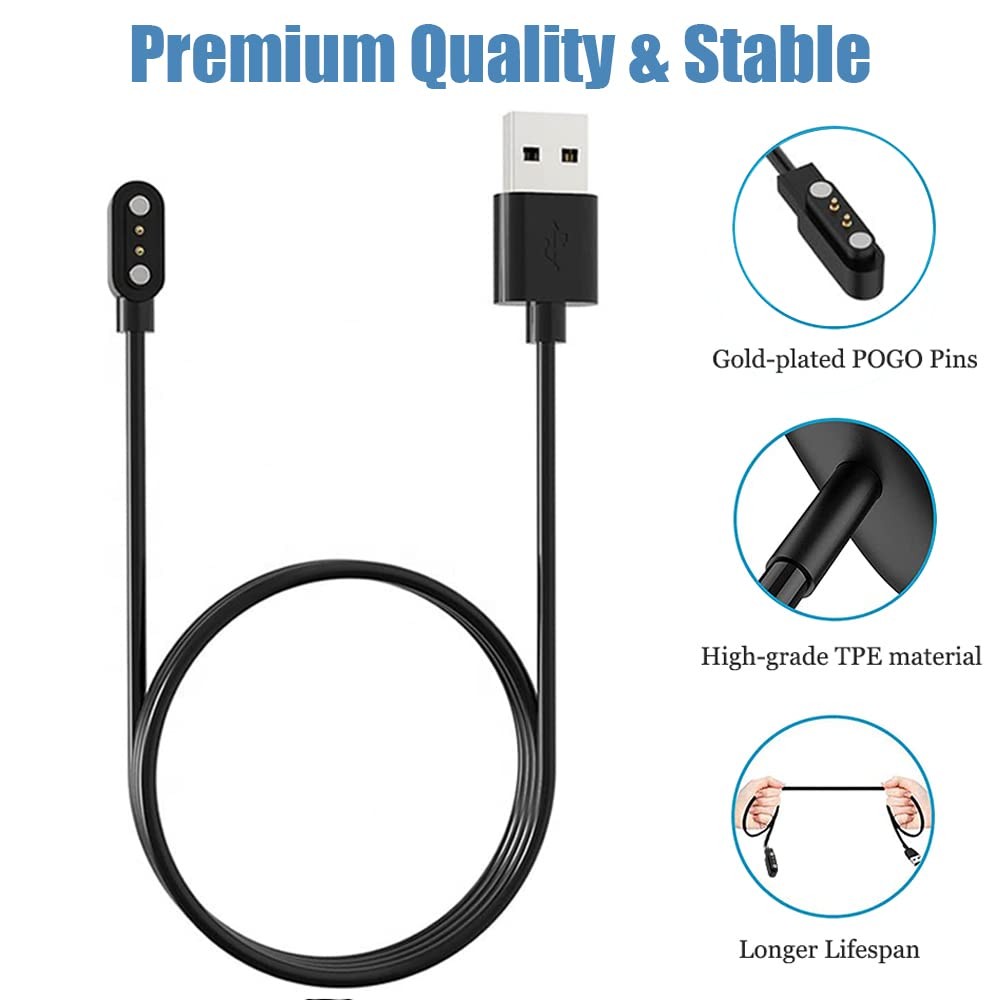 Charger for VeryFitPro Fitpolo Tozo Smartwatch Magnetic Charging Cable Cord 2-Pa